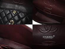 Load image into Gallery viewer, CHANEL シャネル マトラッセ 23cm Wチェーンショルダーバッグ Wフラップ 6番台 ラムスキン ココマーク ブラック 美品 中古 4c075396