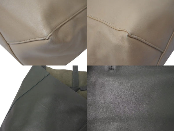 CELINE Celine Tote Bag Horizontal Cover Tote Bag Khaki Beige 165553 Good Condition Used 4c075397