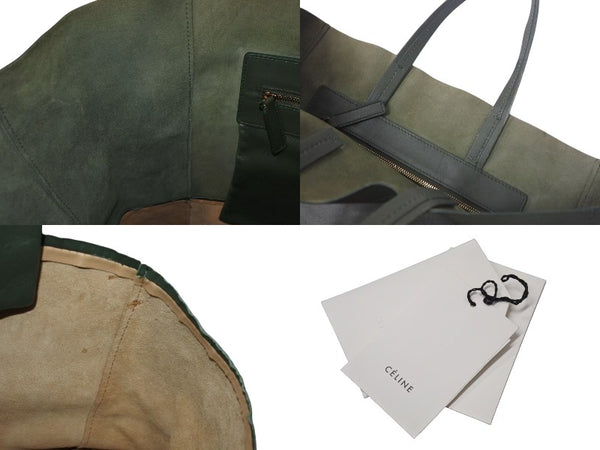CELINE Celine Tote Bag Horizontal Cover Tote Bag Khaki Beige 165553 Good Condition Used 4c075397
