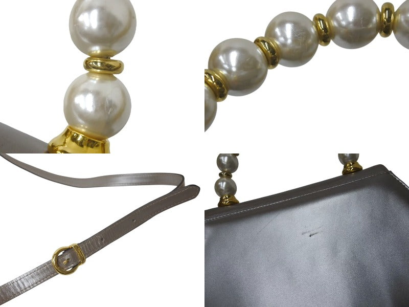 Salvatore Ferragamo Pearl Handle 2WAY Handbag A212060 Leather Good Condition Used 4c075398
