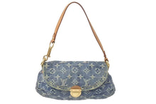 Load image into Gallery viewer, LOUIS VUITTON ルイヴィトン ミニプリーティ ハンドバッグ M95050 モノグラムデニム レザー ブルー 美品 中古 4c075399