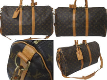 画像をギャラリービューアに読み込む, LOUIS VUITTON ルイヴィトン モノグラム キーポル バンドリエール45 ボストンバッグ M41418 ブラウン ロゴ 旅行バッグ 良品 中古 4c075400