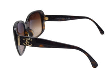 Load image into Gallery viewer, CHANEL シャネル ココマーク サングラス メガネ 5234-Q-A プラスチック レザー ブラウン ゴールド金具 サイズ57□16 美品 中古 4c075412