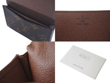 画像をギャラリービューアに読み込む, LOUIS VUITTON ルイヴィトン カードケース アンヴェロップ カルト ドゥ ヴィジット ブラウン レザー M63801 美品 中古 4c075414