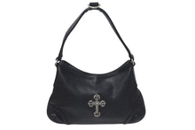 画像をギャラリービューアに読み込む, CHROME HEARTS クロムハーツ グーチバッグ フィリグリークロス スモール ワンショルダーバッグ シルバー 925 レザー 美品 中古 4c075418