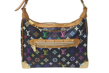 画像をギャラリービューアに読み込む, LOUIS VUITTON ルイヴィトン 村上隆 ブローニュ ショルダーバッグ モノグラム マルチカラー 黒 ノワール M92638 美品 中古 4c075429