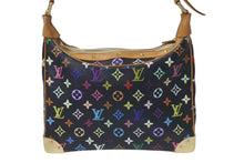 画像をギャラリービューアに読み込む, LOUIS VUITTON ルイヴィトン 村上隆 ブローニュ ショルダーバッグ モノグラム マルチカラー 黒 ノワール M92638 美品 中古 4c075429