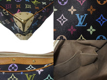 画像をギャラリービューアに読み込む, LOUIS VUITTON ルイヴィトン 村上隆 ブローニュ ショルダーバッグ モノグラム マルチカラー 黒 ノワール M92638 美品 中古 4c075429