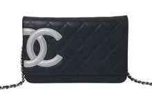 Load image into Gallery viewer, CHANEL シャネル カンボンライン チェーンウォレット ショルダーバッグ A46646 ブラック シルバー金具 美品 中古 4c075432