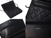 Load image into Gallery viewer, CHANEL シャネル カンボンライン チェーンウォレット ショルダーバッグ A46646 ブラック シルバー金具 美品 中古 4c075432
