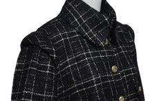 画像をギャラリービューアに読み込む, Chanel シャネル ツイード ラメ ハサミモチーフボタン チェック ジャケット P32182 ブラック サイズ48 美品 中古 4c075433