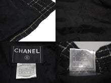 画像をギャラリービューアに読み込む, Chanel シャネル ツイード ラメ ハサミモチーフボタン チェック ジャケット P32182 ブラック サイズ48 美品 中古 4c075433