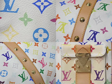 画像をギャラリービューアに読み込む, 極美品 LOUIS VUITTON ルイヴィトン 村上隆 ボストンバッグ キーポル45 M92641 モノグラムマルチ ホワイト ゴールド金具 中古 4c075438