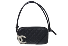 Load image into Gallery viewer, CHANEL シャネル カンボンライン ワンショルダーバッグ ココマーク 8番台 カーフスキン ブラック シルバー 金具 美品 中古 4c075443