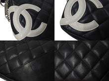 Load image into Gallery viewer, CHANEL シャネル カンボンライン ワンショルダーバッグ ココマーク 8番台 カーフスキン ブラック シルバー 金具 美品 中古 4c075443
