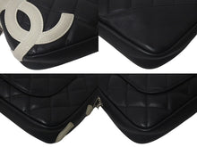Load image into Gallery viewer, CHANEL シャネル カンボンライン ワンショルダーバッグ ココマーク 8番台 カーフスキン ブラック シルバー 金具 美品 中古 4c075443