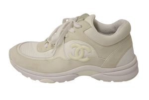 CHANEL Cocomark Sneakers White Off-White Suede Size 37 G34360 Ladies Good Condition Used 4c075444