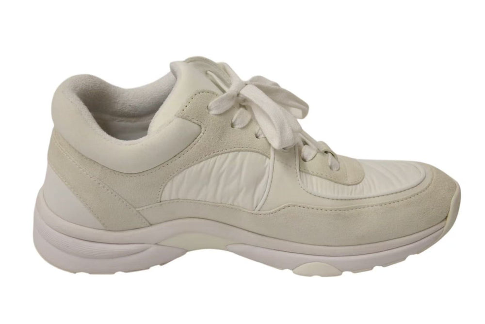 CHANEL Cocomark Sneakers White Off-White Suede Size 37 G34360 Ladies Good Condition Used 4c075444