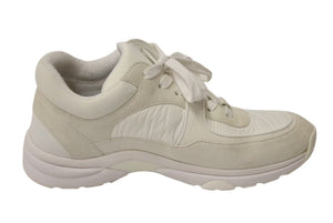 CHANEL Cocomark Sneakers White Off-White Suede Size 37 G34360 Ladies Good Condition Used 4c075444