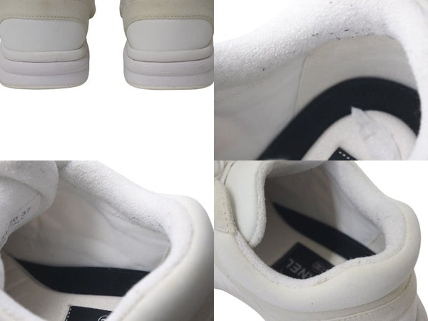 CHANEL Cocomark Sneakers White Off-White Suede Size 37 G34360 Ladies Good Condition Used 4c075444