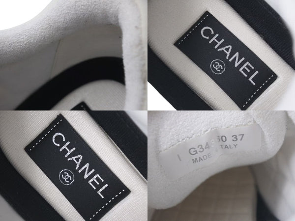 CHANEL Cocomark Sneakers White Off-White Suede Size 37 G34360 Ladies Good Condition Used 4c075444