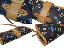 Load image into Gallery viewer, 極美品 LOUIS VUITTON ルイヴィトン 村上隆 シャーリー M40050 モノグラムマルチ ブラック ゴールド金具 中古 4c075454