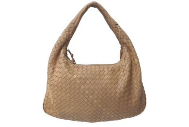 BOTTEGA VENETA ボッテガ ヴェネタ イントレチャート ホーボーバッグ ワンショルダーバッグ レザー ベージュ 115653 美品 中古 4c075457