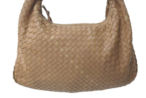 BOTTEGA VENETA ボッテガ ヴェネタ イントレチャート ホーボーバッグ ワンショルダーバッグ レザー ベージュ 115653 美品 中古 4c075457