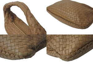 BOTTEGA VENETA ボッテガ ヴェネタ イントレチャート ホーボーバッグ ワンショルダーバッグ レザー ベージュ 115653 美品 中古 4c075457