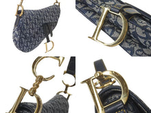 画像をギャラリービューアに読み込む, 極美品 Christian Dior クリスチャンディオール デニムトロッターサドルバッグ ネイビー ガリアーノ期 中古 4c075459