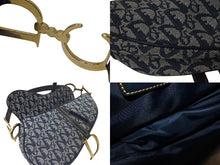 画像をギャラリービューアに読み込む, 極美品 Christian Dior クリスチャンディオール デニムトロッターサドルバッグ ネイビー ガリアーノ期 中古 4c075459