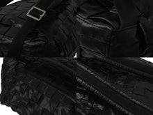 Load image into Gallery viewer, BOTTEGA VENETA ボッテガヴェネタ カセット イントレチャート フォールドオーバー バックパック ブラック レザー 美品 中古 4c075460