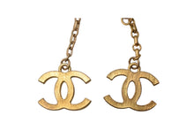 Load image into Gallery viewer, 極美品 CHANEL シャネル ピアス ココマーク ロングチェーン 4モチーフ ぶら下がり 01A GP ラインストーン ゴールド 中古 4c075474