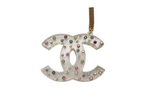 Load image into Gallery viewer, CHANEL シャネル ココマーク ネックレス ラインストーン マルチカラー 04A刻印 イタリア製 クリア ゴールド GP 美品 中古 4c075486