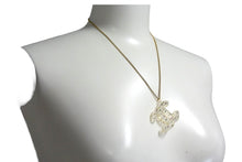 Load image into Gallery viewer, CHANEL シャネル ココマーク ネックレス ラインストーン マルチカラー 04A刻印 イタリア製 クリア ゴールド GP 美品 中古 4c075486