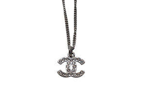 Very Good Condition CHANEL Necklace Choker Here Mark Rhinestone 08V Metal Rhinestone Silver Good Condition Used 4c075492