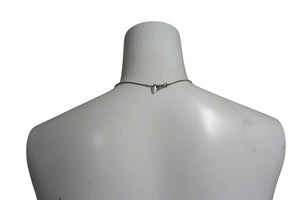Very Good Condition CHANEL Necklace Choker Here Mark Rhinestone 08V Metal Rhinestone Silver Good Condition Used 4c075492