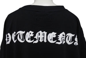 極美品 VETEMENTS ヴェトモン 21SS Anarchy Gothic Logo 半袖Ｔシャツ ブラック コットン サイズS UE51TR640B 中古 4c075506