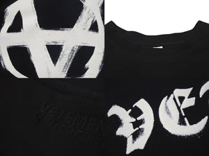 極美品 VETEMENTS ヴェトモン 21SS Anarchy Gothic Logo 半袖Ｔシャツ ブラック コットン サイズS UE51TR640B 中古 4c075506