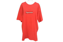 Load image into Gallery viewer, 極美品 SUPREME シュプリーム 19SS 25周年 SWAROVSKI BOXLOGOTEE 半袖Tシャツ レッド シルバー スワロフスキー サイズL 中古 4c075509