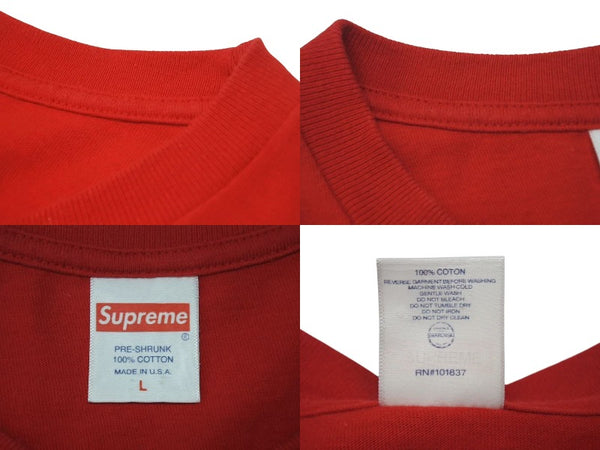 極美品 SUPREME シュプリーム 19SS 25周年 SWAROVSKI BOXLOGOTEE 半袖Tシャツ レッド シルバー スワロフスキー サイズL 中古 4c075509