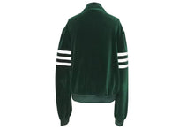 画像をギャラリービューアに読み込む, 極美品 GUCCI × adidas グッチ アディダス シェリーライン ベロア トラックジャケット グリーン 691782 XJEKT パッチ ロゴ ゴールド金具 サイズS 中古 4c075514
