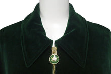 画像をギャラリービューアに読み込む, 極美品 GUCCI × adidas グッチ アディダス シェリーライン ベロア トラックジャケット グリーン 691782 XJEKT パッチ ロゴ ゴールド金具 サイズS 中古 4c075514