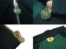 画像をギャラリービューアに読み込む, 極美品 GUCCI × adidas グッチ アディダス シェリーライン ベロア トラックジャケット グリーン 691782 XJEKT パッチ ロゴ ゴールド金具 サイズS 中古 4c075514