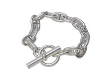 Load image into Gallery viewer, 新品未使用 HERMES エルメス シェーヌダンクルGM ブレスレット シルバー Ag925 フランス製 14コマ 80.3g 中古 4c075531