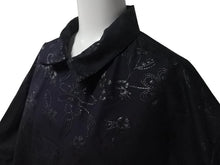 画像をギャラリービューアに読み込む, 新品未使用 HERMES エルメス オープンカラーシャツ 開襟シャツ 25SS サイズ50 花柄 総柄 刺繍 ネイビー 中古 4c075535