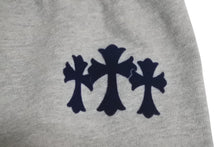 画像をギャラリービューアに読み込む, CHROME HEARTS クロムハーツ スウェットパンツ CHクロス フロッキープリント グレー コットン ポリエステル L 中古 4c075543