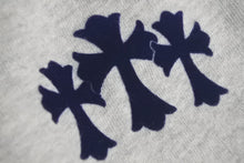 画像をギャラリービューアに読み込む, CHROME HEARTS クロムハーツ スウェットパンツ CHクロス フロッキープリント グレー コットン ポリエステル L 中古 4c075543