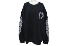 画像をギャラリービューアに読み込む, 新品未使用 CHROME HEARTS クロムハーツ スウェット トレーナー サイズXL 新型 ホースシュー フローラル ブラック コットン 中古 4c075547