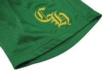 画像をギャラリービューアに読み込む, 新品未使用 ChromeHearts クロムハーツ SHORTUVARSITY CHプリントメッシュハーフパンツ グリーン イエロー サイズM 4c075554